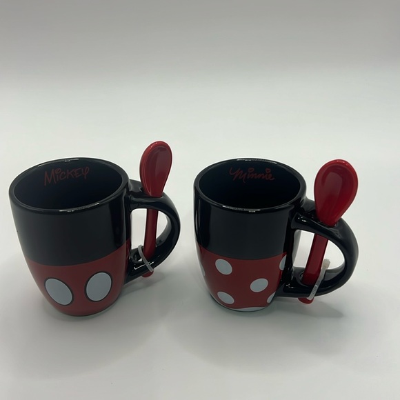 Disney Other - Mickey Mouse and Minnie Mouse signature dresses, espresso cups with spoon